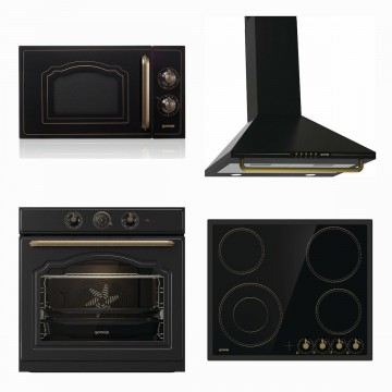 Gorenje BOS67372CLB + EC642CLB + WHC63CLB + MO4250CLB Σετ Οικιακών Συσκευών Classico Black